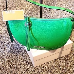 NWT green leather Michael Kors crossbody purse